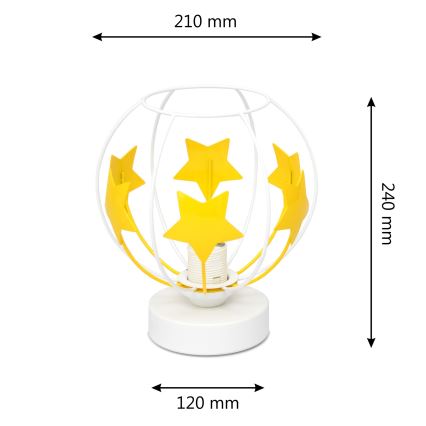 Детска настолна лампа STARS 1xE27/15W/230V жълти/бял