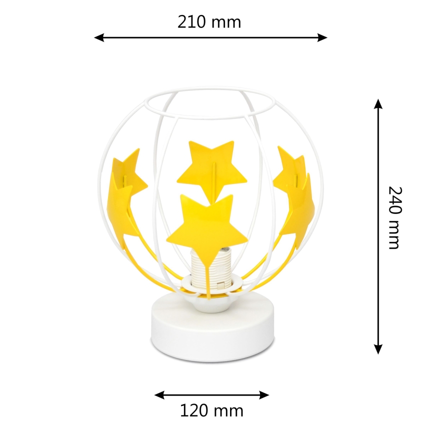 Детска настолна лампа STARS 1xE27/15W/230V жълти/бял