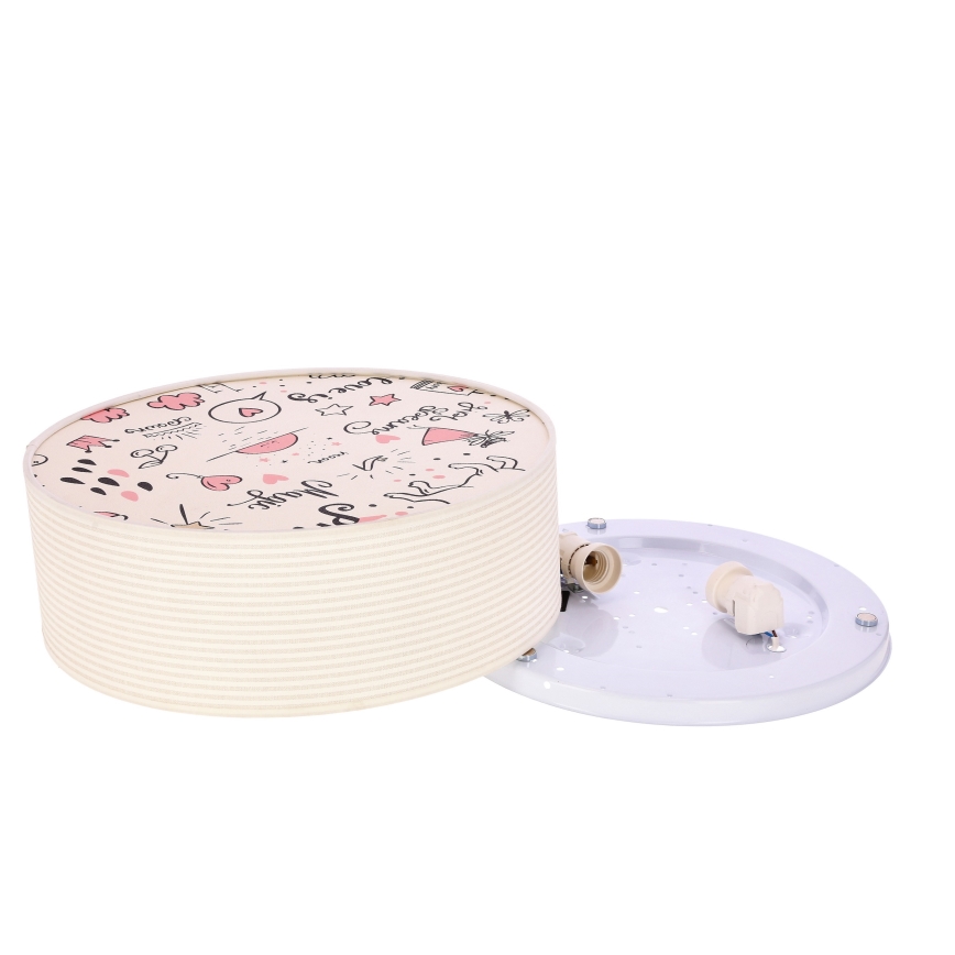 Детска плафониера KIDDY 2xE27/40W/230V бежов/розов