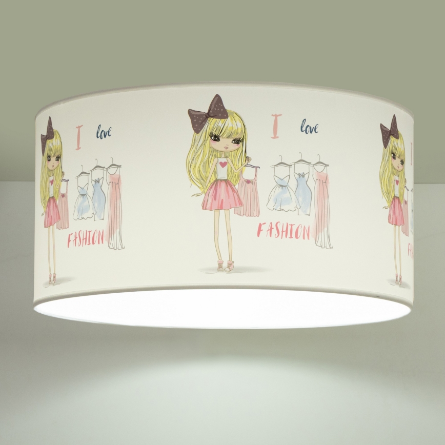 Детска таванна лампа GIRLS VIBES 1xE27/60W/230V, диаметър 40 см Обичам модата