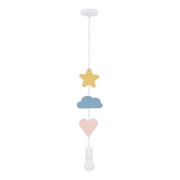 Детска висяща лампа TRIO 1xE27/20W/230V жълта/синя/розова