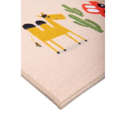 Детски антихлъзгащ килим ARES STREETS 80x150 см бежов/сафари