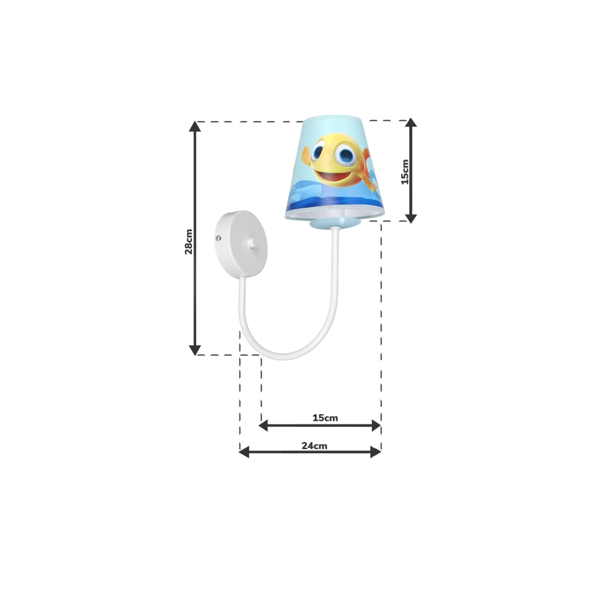 Детски аплик FISH 1xE14/40W/230V