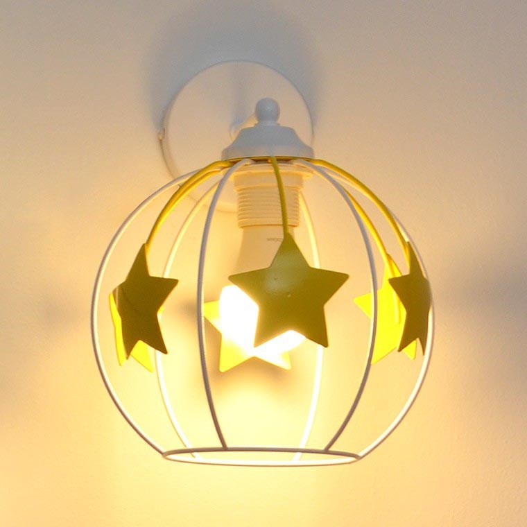 Детски аплик STARS 1xE27/15W/230V жълти/бял