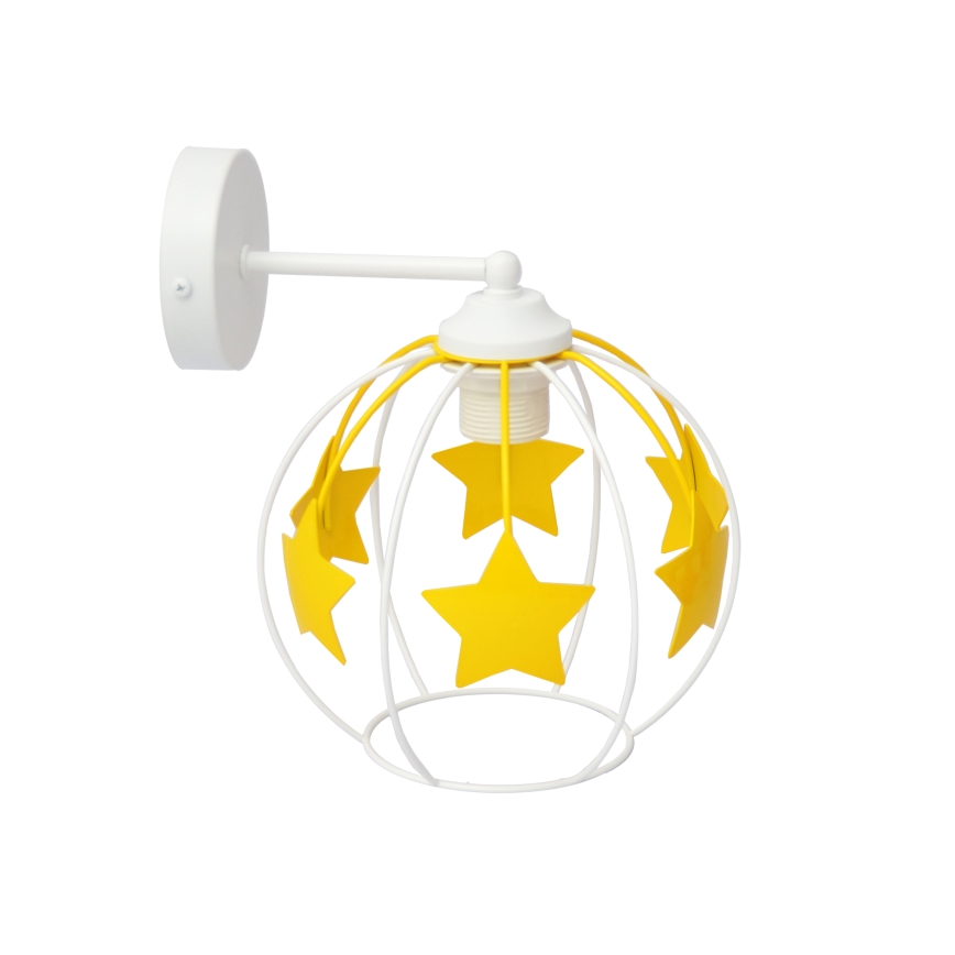 Детски аплик STARS 1xE27/15W/230V жълти/бял