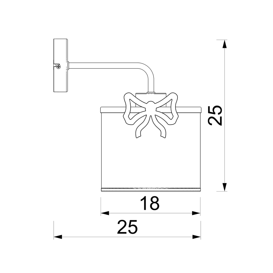 Детски аплик SWEET 1xE27/15W/230V бял/червен/лък