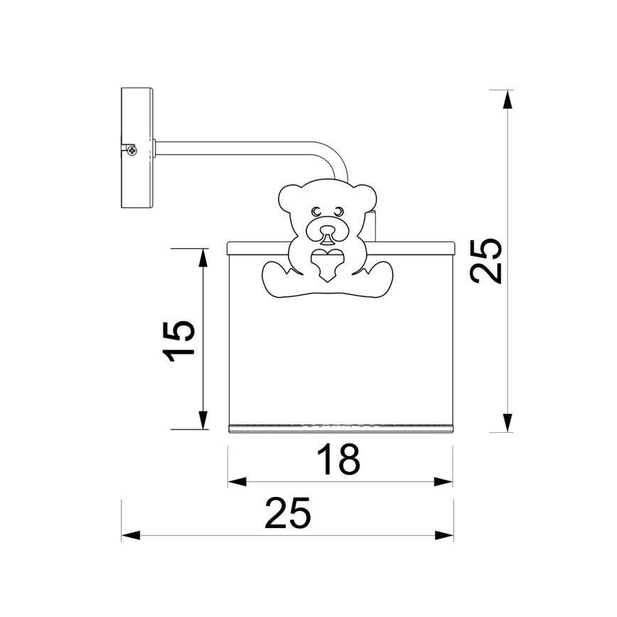 Детски аплик SWEET 1xE27/15W/230V бял/розов/малко мече