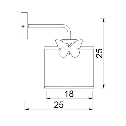 Детски аплик SWEET 1xE27/15W/230V бял/розов/пеперуда