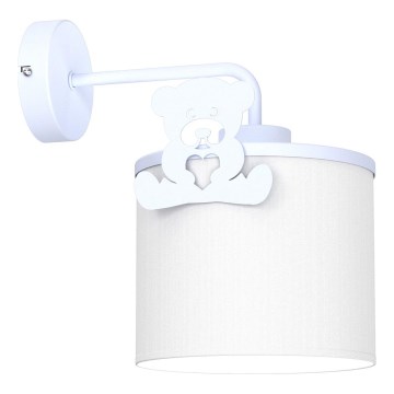Детски аплик SWEET 1xE27/15W/230V бял/син/малко мече