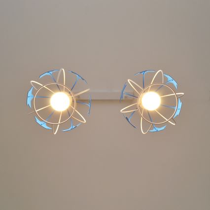 Детски пендел STARS 2xE27/15W/230V син/бял