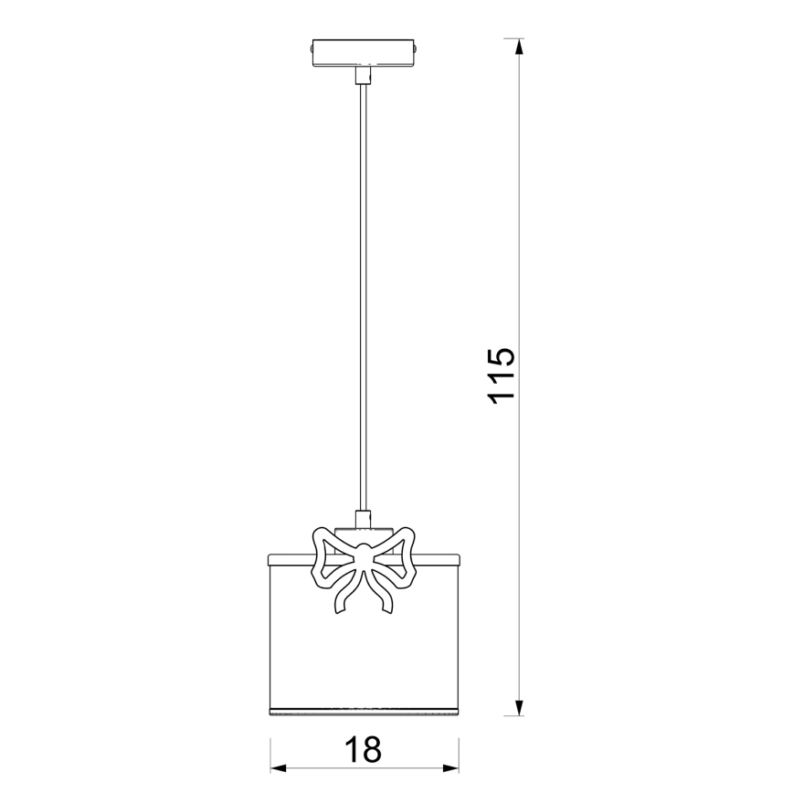 Детски пендел SWEET 1xE27/15W/230V бял/червен/лък