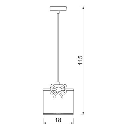 Детски пендел SWEET 1xE27/15W/230V бял/лък