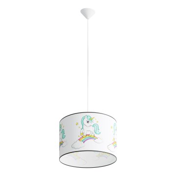 Детски пендел UNICORN 1xE27/15W/230V Ø 40 см еднорог