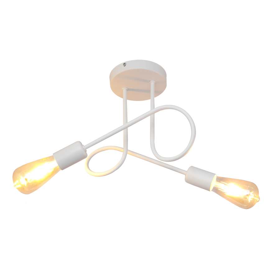 Детски плафониер OXFORD 2xE27/15W/230V бял