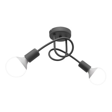 Детски плафониер OXFORD 2xE27/15W/230V сив