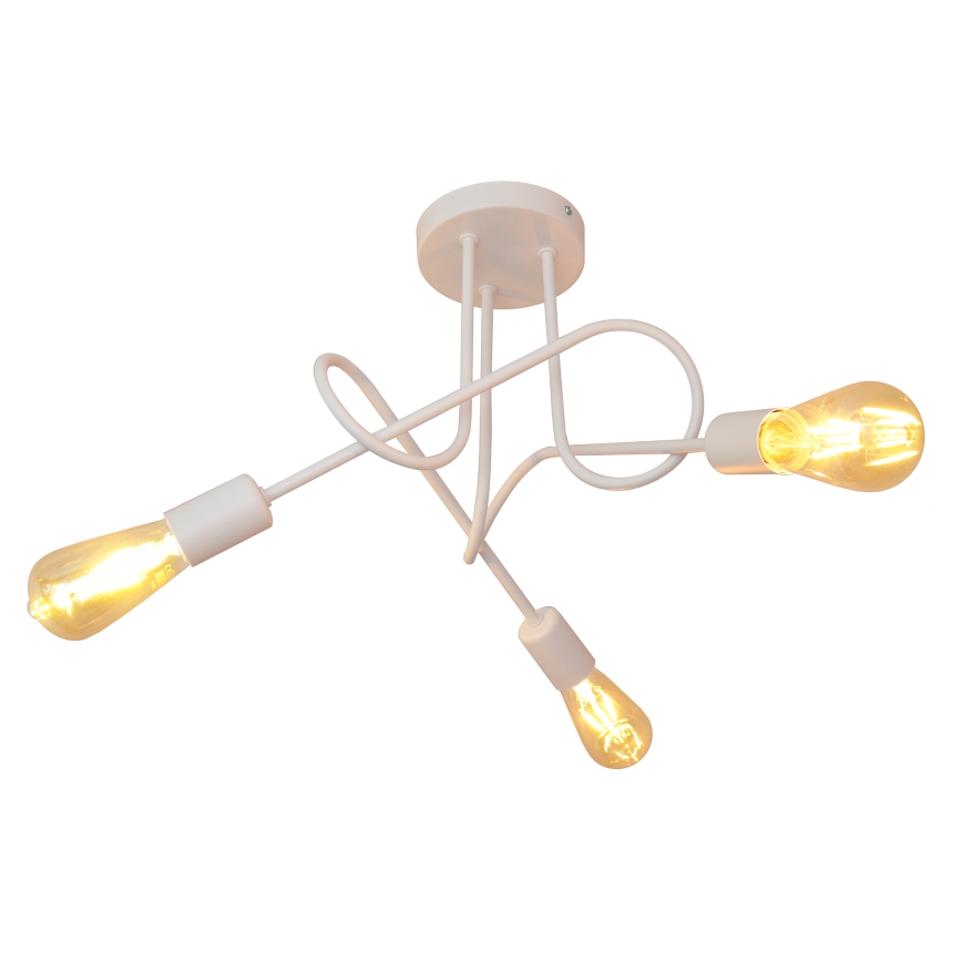 Детски плафониер OXFORD 3xE27/15W/230V бял