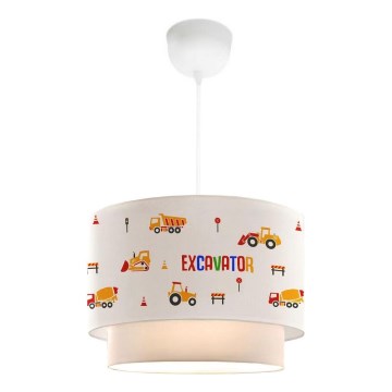 Детски полилей CANDY 1xE27/40W/230V бял/оранжев