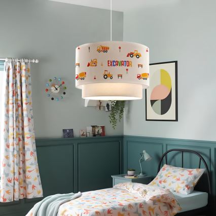 Детски полилей CANDY 1xE27/40W/230V бял/оранжев