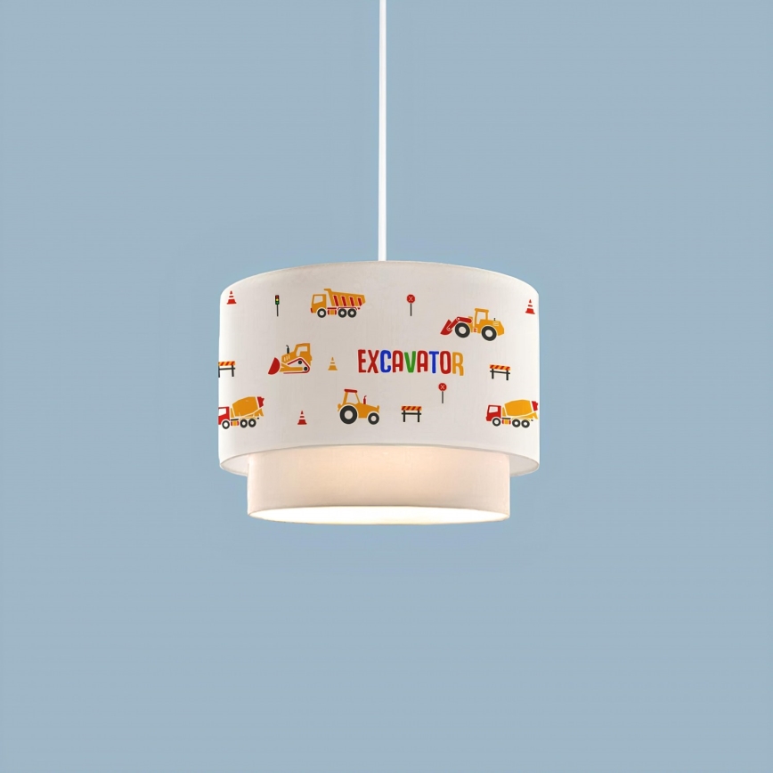 Детски полилей CANDY 1xE27/40W/230V бял/оранжев