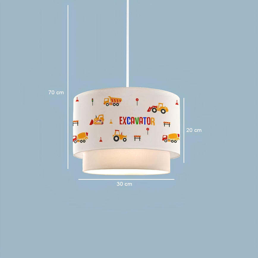 Детски полилей CANDY 1xE27/40W/230V бял/оранжев