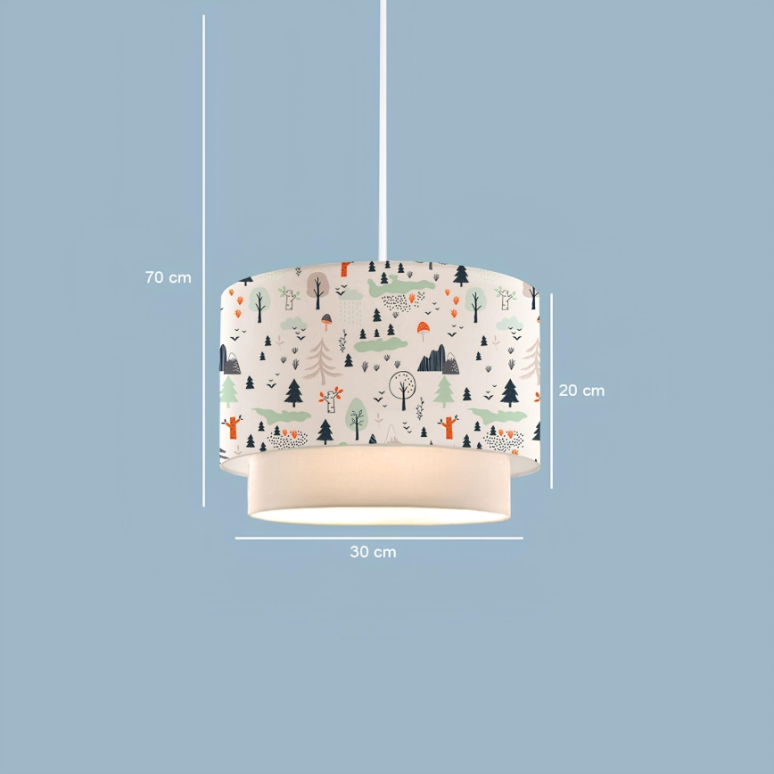 Детски полилей CANDY 1xE27/40W/230V бял/пъстроцветен