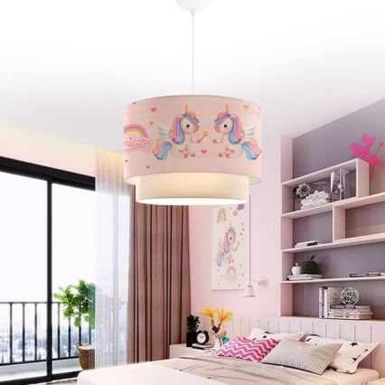 Детски полилей CANDY 1xE27/40W/230V розов
