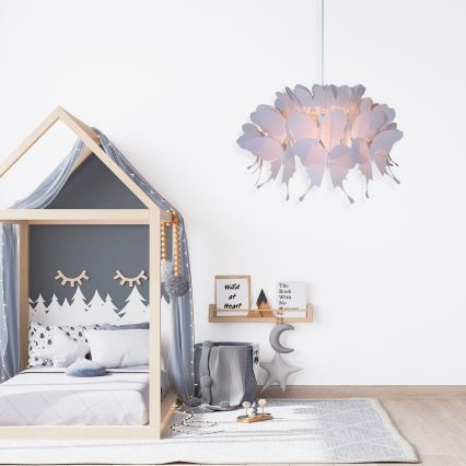 Детски полилей FARFALLA 1xE27/60W/230V розов