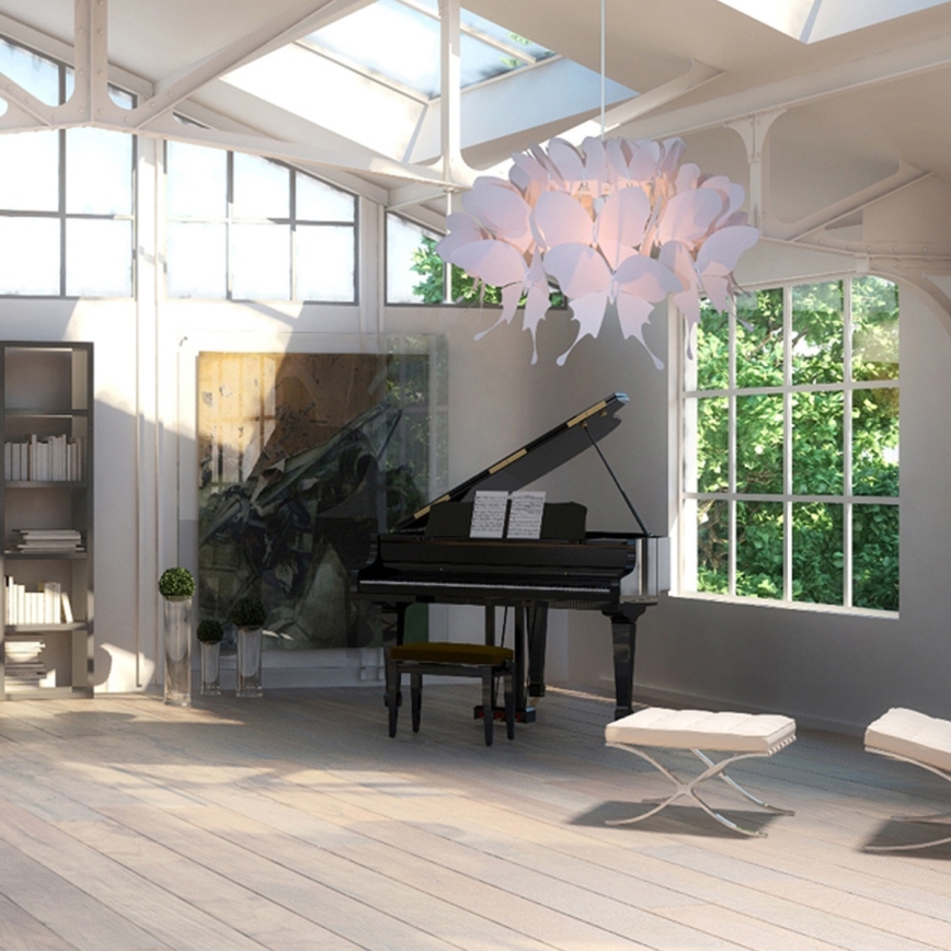 Детски полилей FARFALLA 1xE27/60W/230V розов