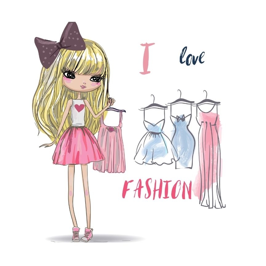 Детски полилей GIRLS VIBES 1xE27/60W/230V Ø 40 см Обичам модата