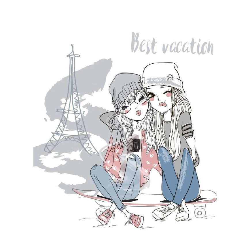 Детски полилей GIRLS VIBES 1xE27/60W/230V Ø 40 см Paris