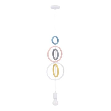 Детски полилей HOOPS 1xE27/20W/230V, диаметър 19 см, цветен