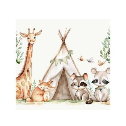 Детски полилей KIDS ROOM 1xE27/60W/230V, диам. 40 см, с фигурки на животни