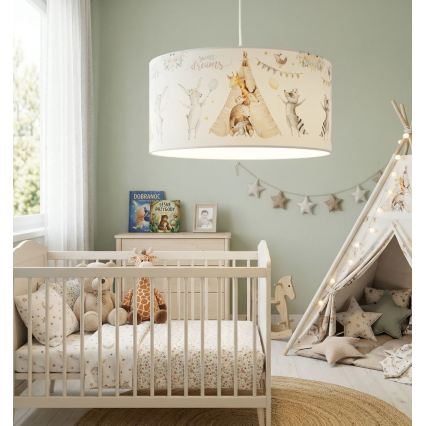 Детски полилей KIDS ROOM 1xE27/60W/230V, Ø 40 cm, с животински мотив