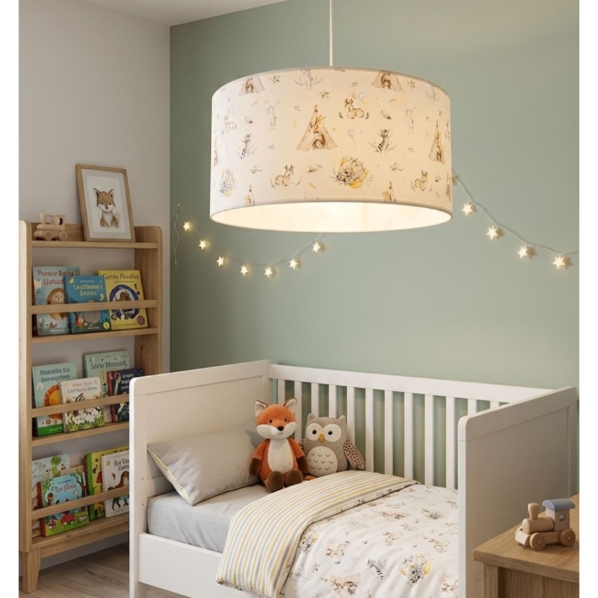 Детски полилей KIDS ROOM 1xE27/60W/230V, Ø 40 cm, с животински мотив