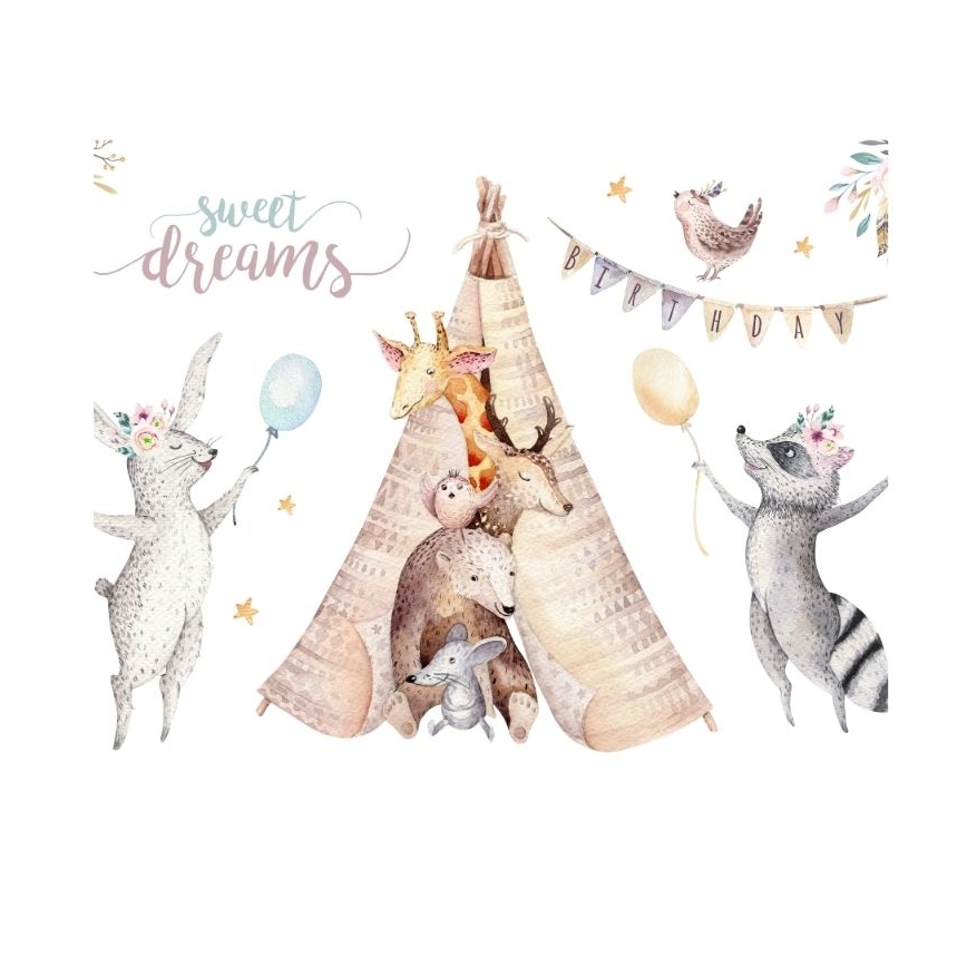 Детски полилей KIDS ROOM 1xE27/60W/230V, Ø 40 cm, с животински мотив