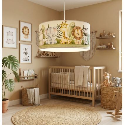 Детски полилей KIDS ROOM 1xE27/60W/230V Ø 40 см джунгла