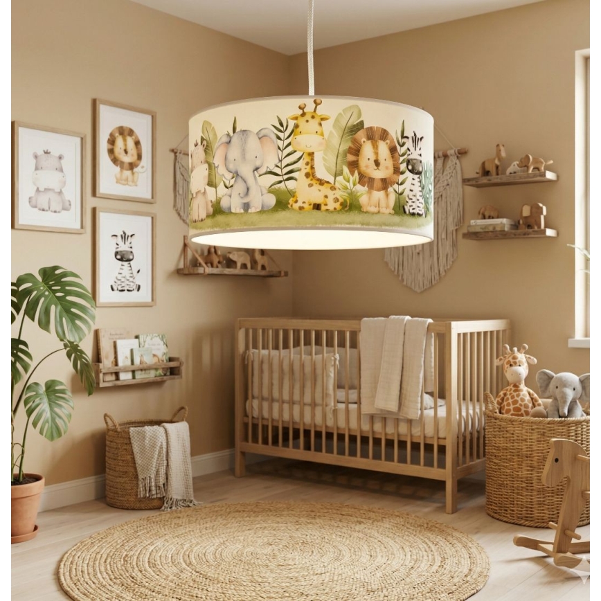 Детски полилей KIDS ROOM 1xE27/60W/230V Ø 40 см джунгла