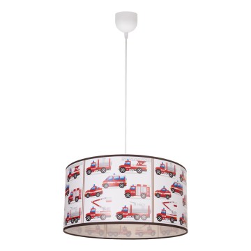 Детски полилей KIDS ROOM 1xE27/60W/230V Ø 40 см, мотив пожарникари