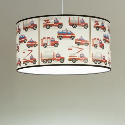 Детски полилей KIDS ROOM 1xE27/60W/230V Ø 40 см, мотив пожарникари