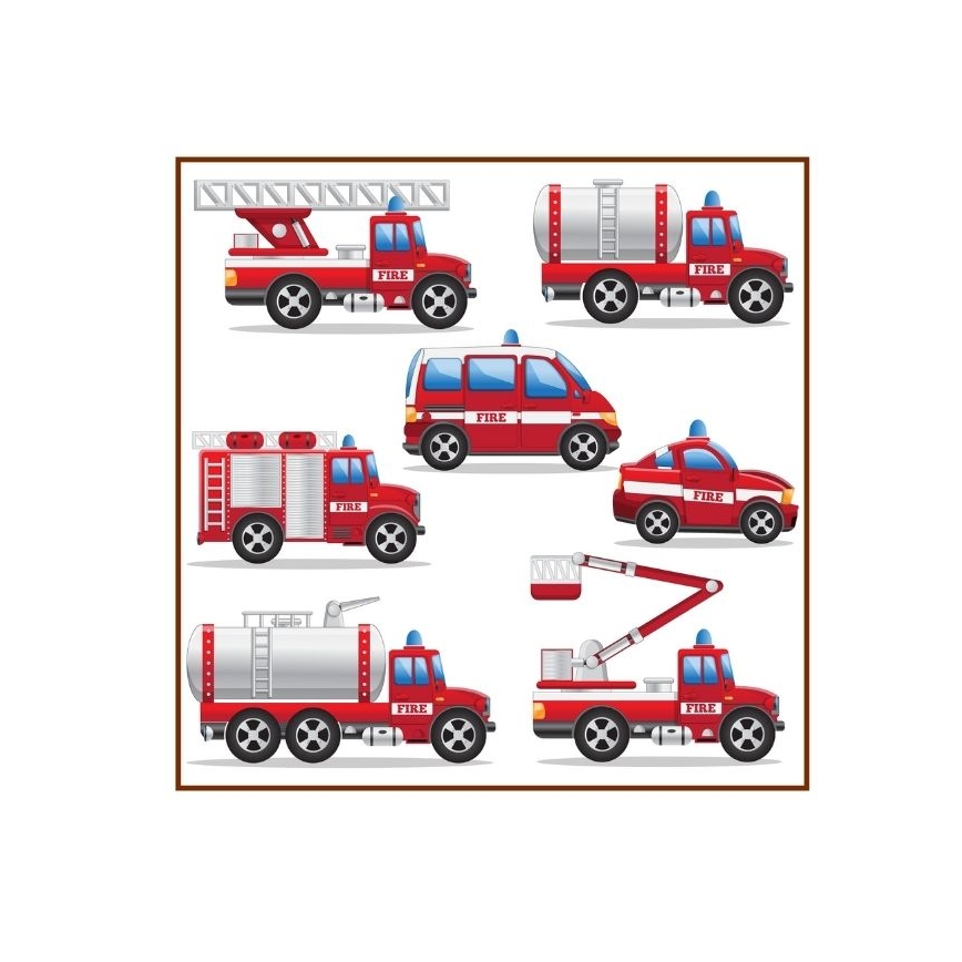 Детски полилей KIDS ROOM 1xE27/60W/230V Ø 40 см, мотив пожарникари