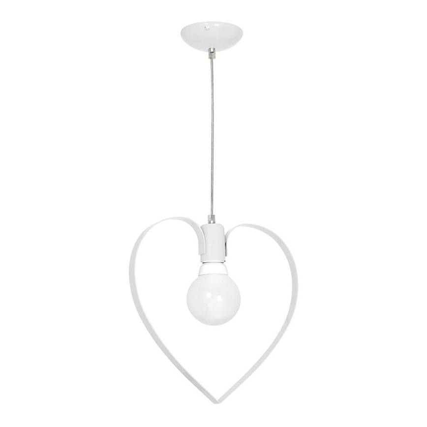 Детски полилей LOVE 1xE27/60W/230V бял