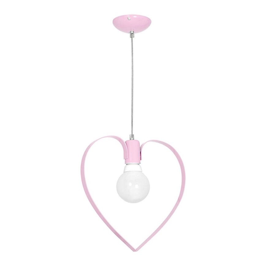 Детски полилей LOVE 1xE27/60W/230V светлорозов