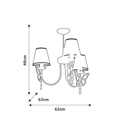 Детски Полилей на пръчка CHARLOTTE 3xE14/40W/230V