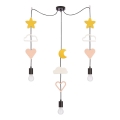 Детски полилей TRIO 3xE27/20W/230V жълт/бял/розов