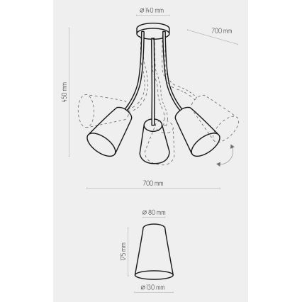 Детски полилей WIRE KIDS 3xE27/15W/230V