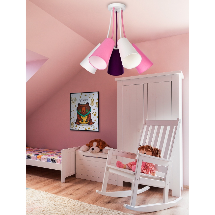 Детски полилей WIRE KIDS 5xE27/15W/230V