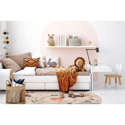 Детски противохлъзгащ килим ARES STREETS 160 см бежов/сафари