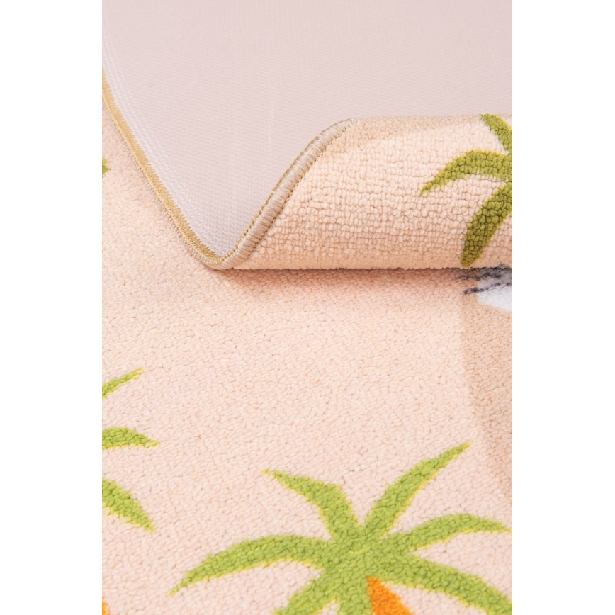 Детски противохлъзгащ килим ARES STREETS 160 см бежов/сафари