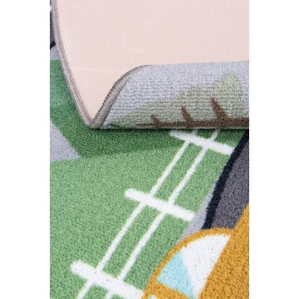 Детски противохлъзгащ килим ARES STREETS 160 см сив/град