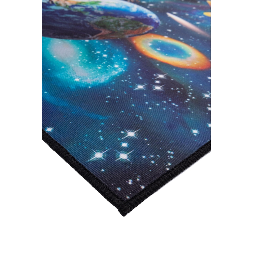 Детски противохлъзгащ килим PRINT 3D 120 x 160 см планети/пъстроцветен